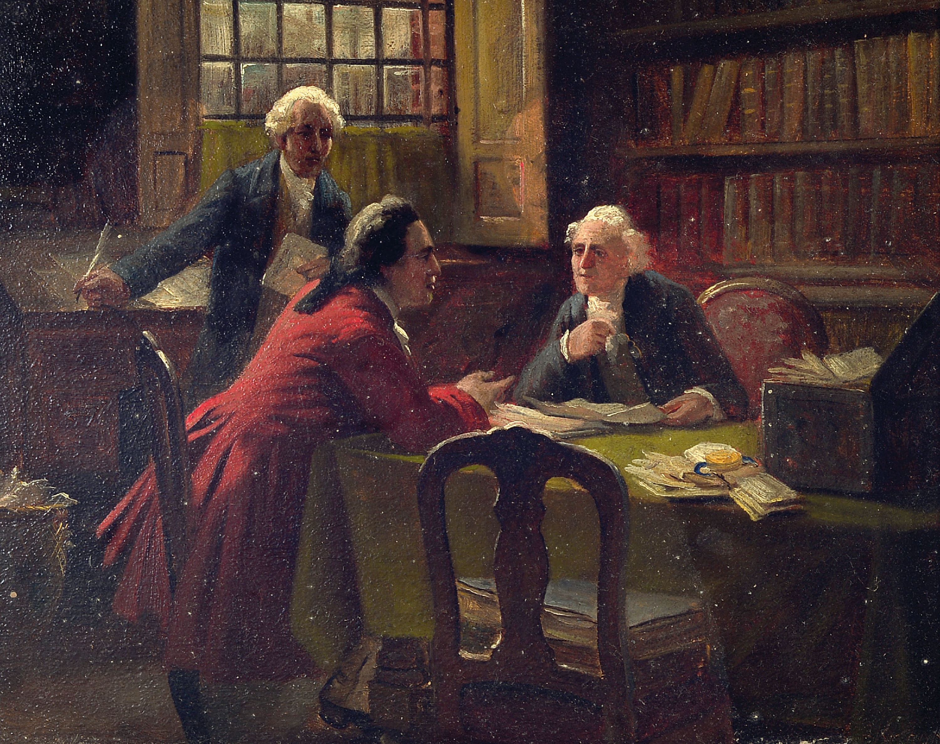 Image 27041237 - Zuschreibung: August Hermann Knoop, 1856 Düsseldorf-1919 Planegg, Herren in der Stube ...