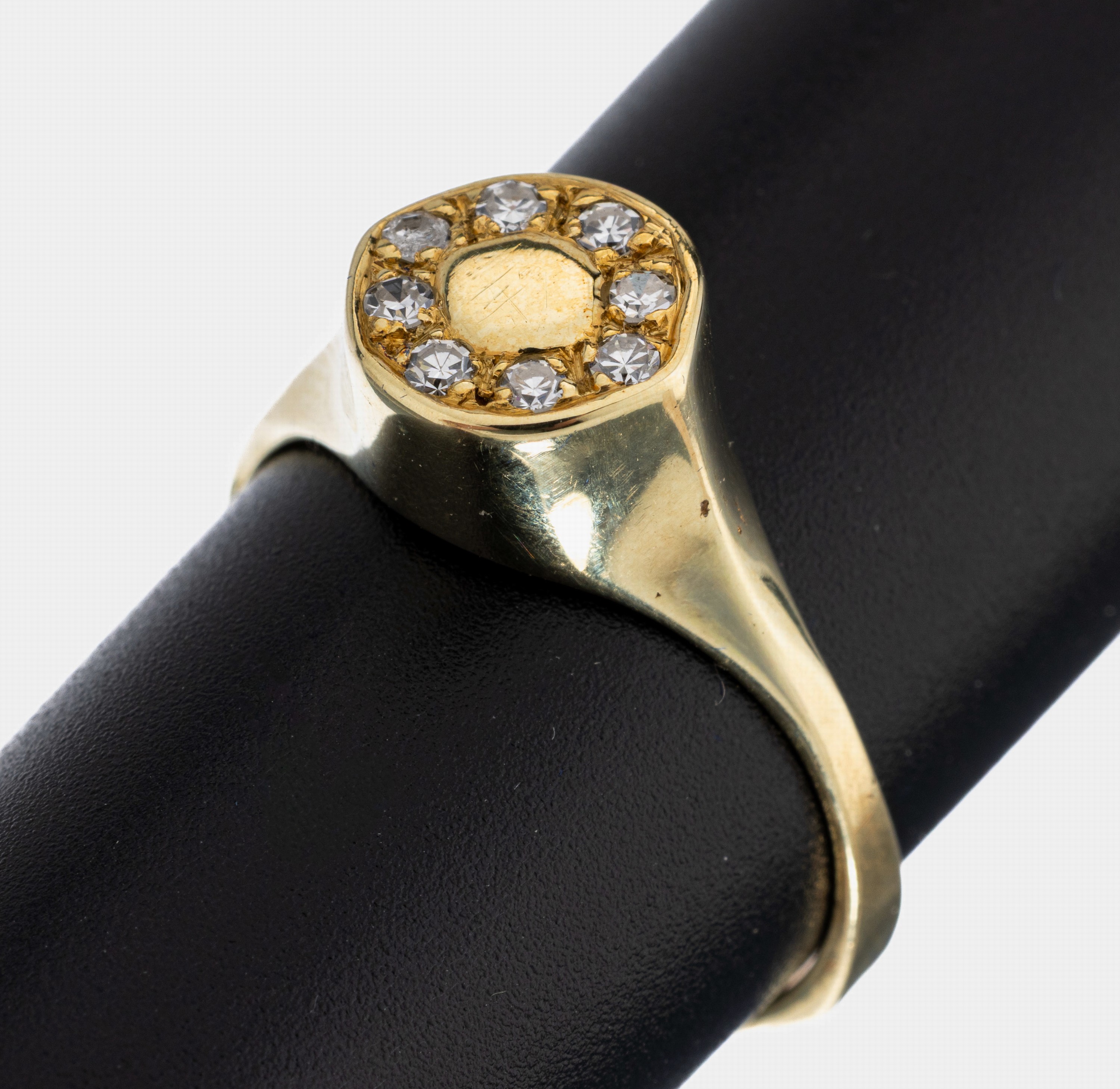 Image 27041286 - 14 kt Gold Brillant-Ring, GG 585/000, 8 Brillanten zus. ca. 0.08 ct Weiß/si-p, RW 59, ...