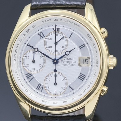 27041202a - GIRARD PERREGAUX 18k yellow gold chronograph reference 4910, self winding, Switzerland ...