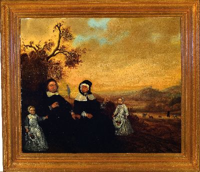 27041241k - Unbekannter, wohl schottischer, Maler, 19. Jh., Porträt einer Familie mit zwei ...