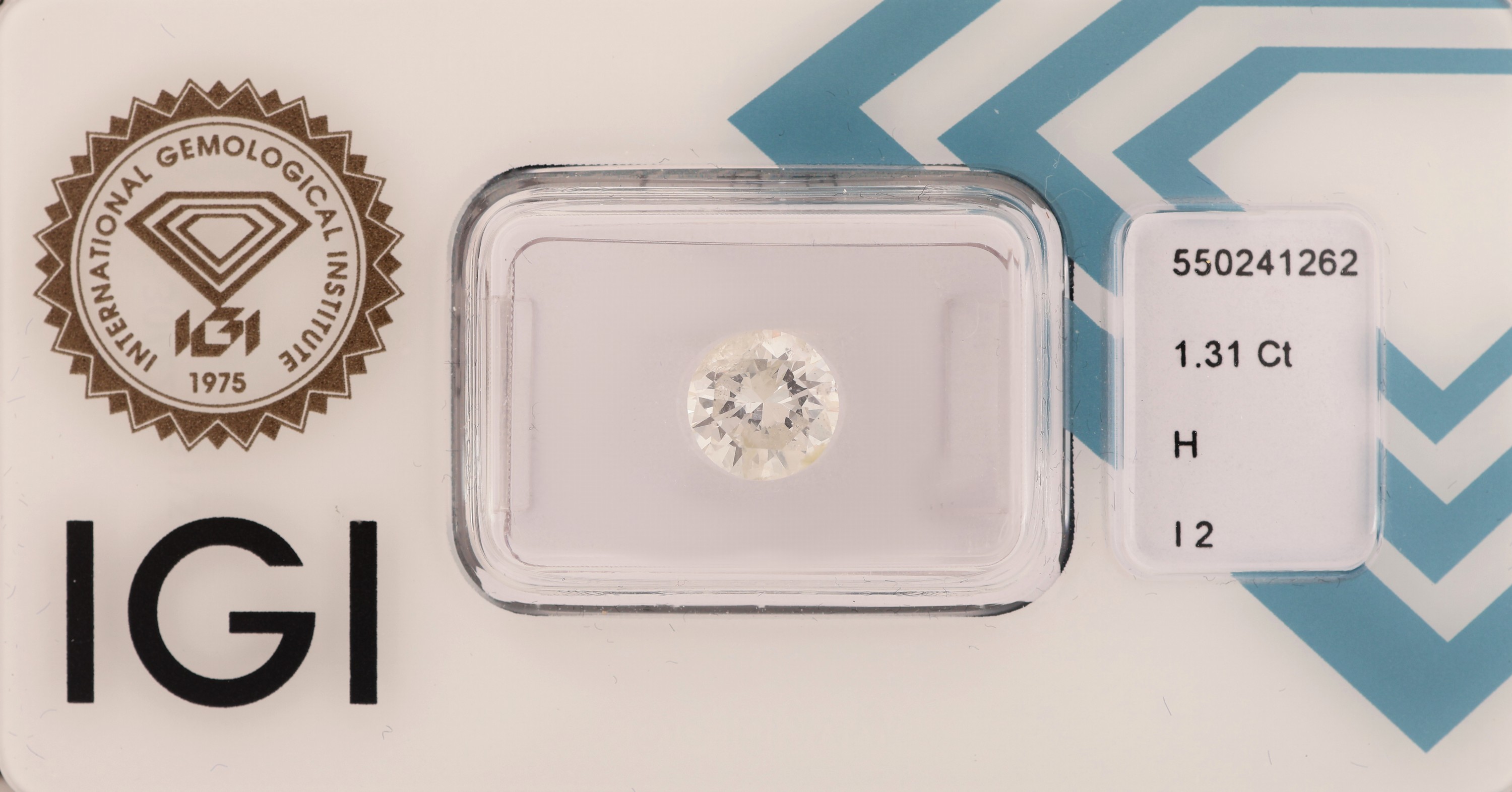 Loser Brillant 1.31 ct Weiß(H)/p2, verschweißt, IGI-Expertise