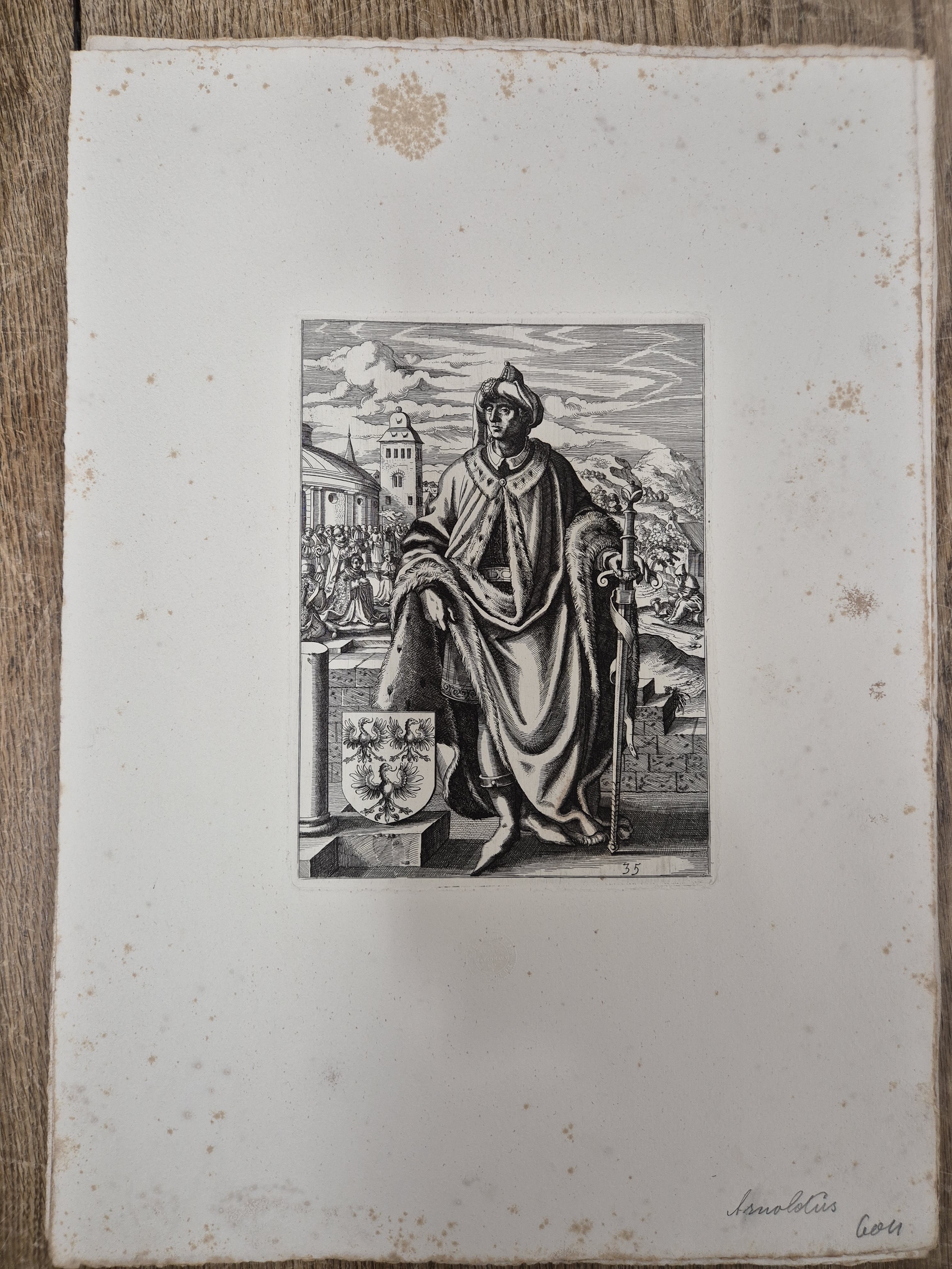 Detail h: Nach Jost Amman (1539-1591), 18 Kupferstiche aus "Icones Ducum Bavariae" (1583), Abzüge von den Originalplatten durch die ...
