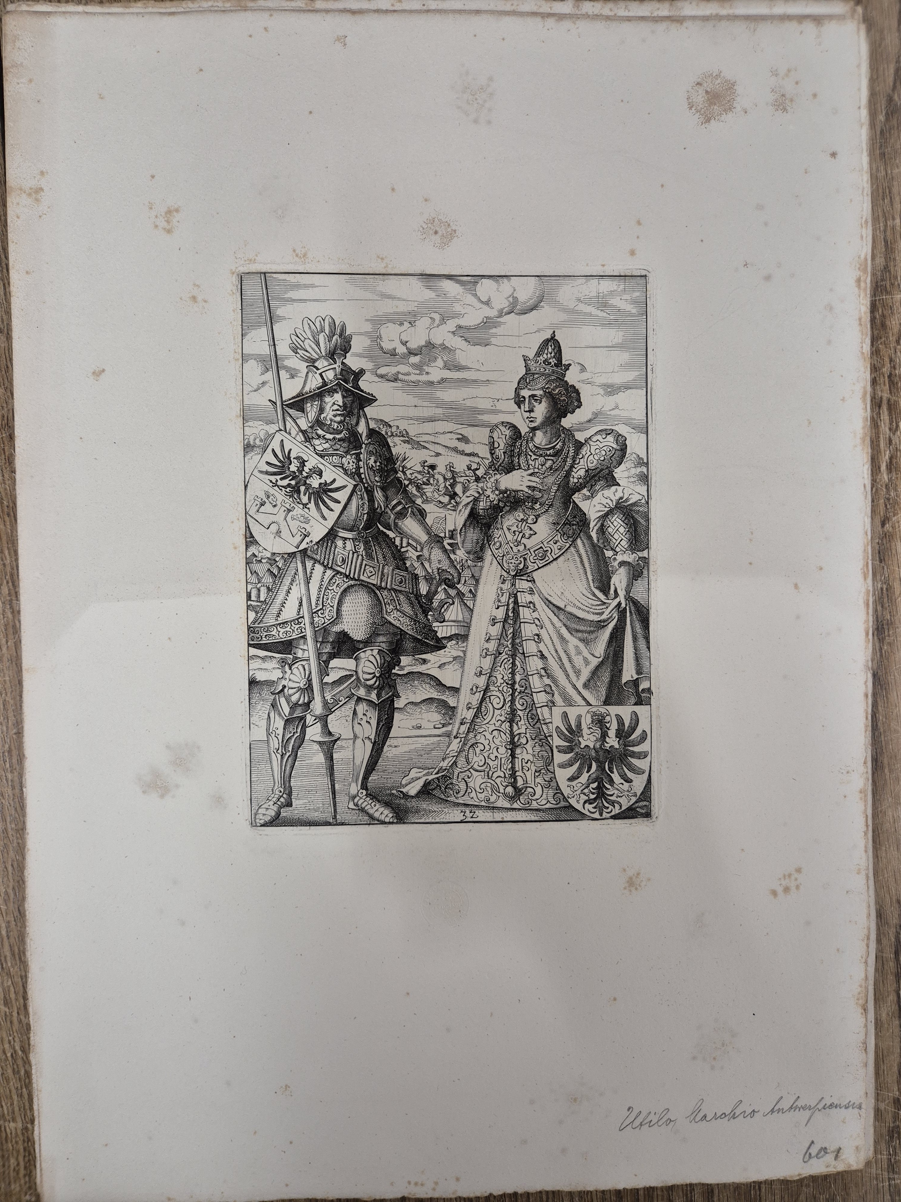 Detail j: Nach Jost Amman (1539-1591), 18 Kupferstiche aus "Icones Ducum Bavariae" (1583), Abzüge von den Originalplatten durch die ...