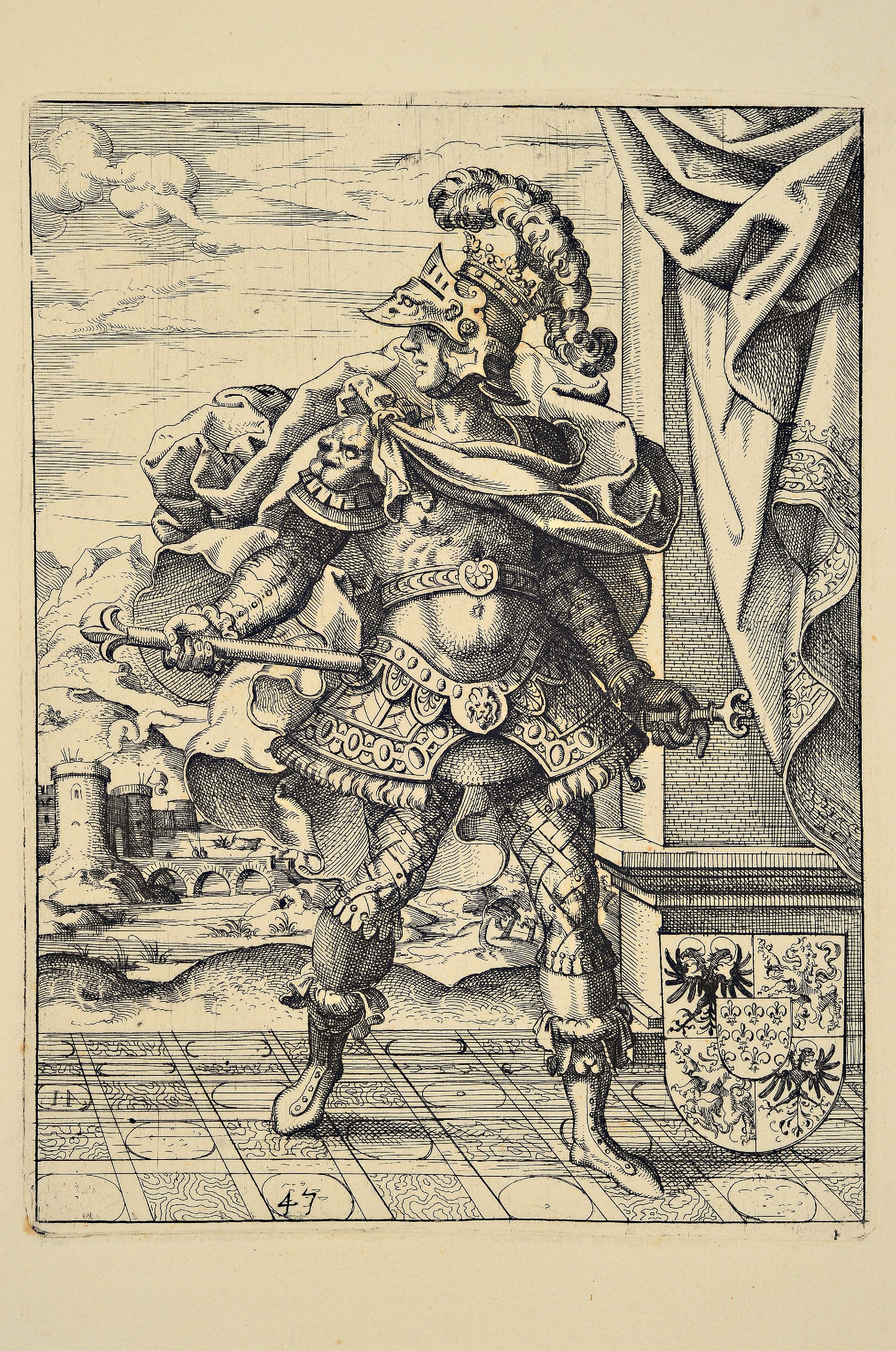 Detail m: Nach Jost Amman (1539-1591), 18 Kupferstiche aus "Icones Ducum Bavariae" (1583), Abzüge von den Originalplatten durch die ...