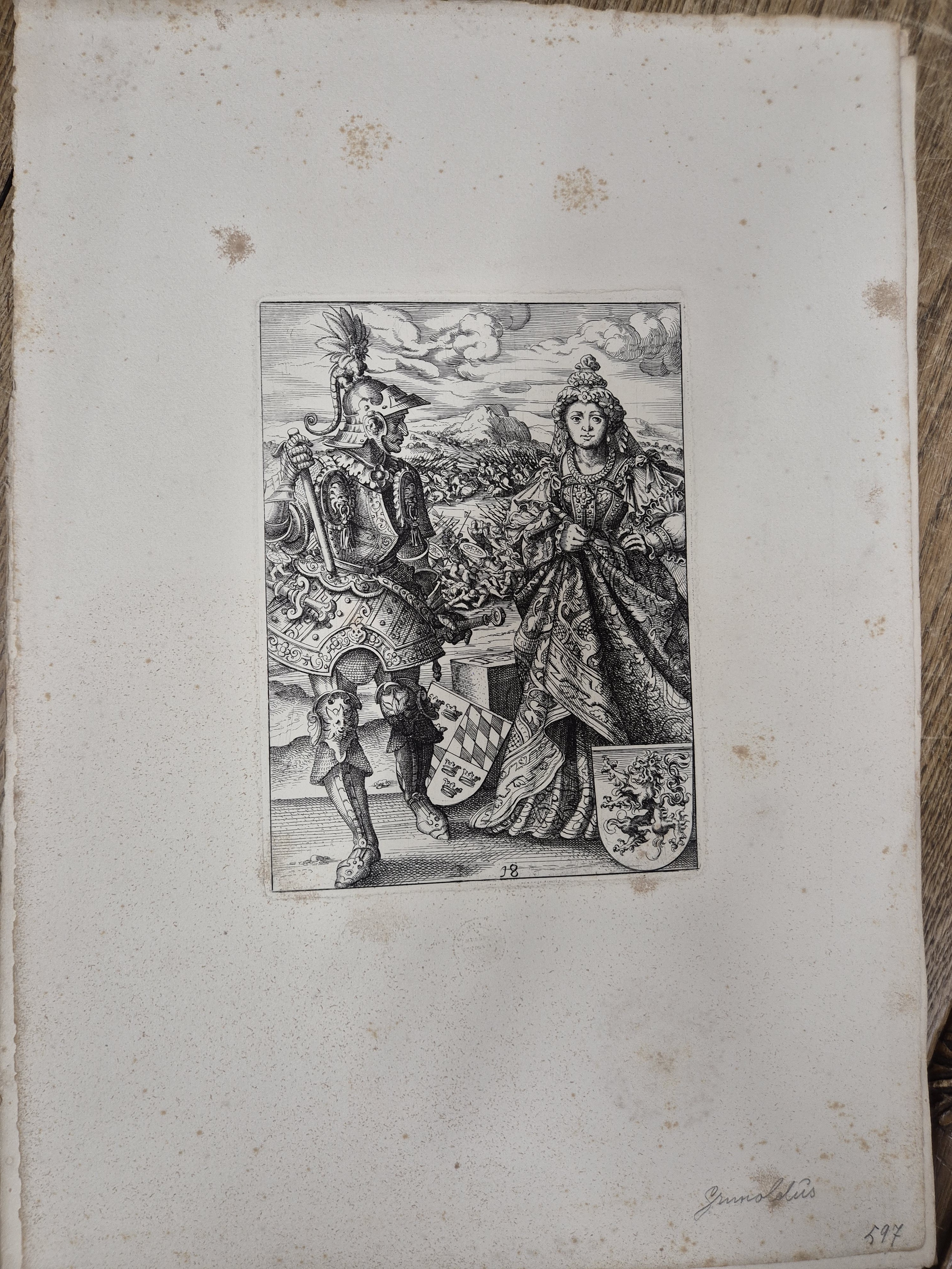 Detail s: Nach Jost Amman (1539-1591), 18 Kupferstiche aus "Icones Ducum Bavariae" (1583), Abzüge von den Originalplatten durch die ...