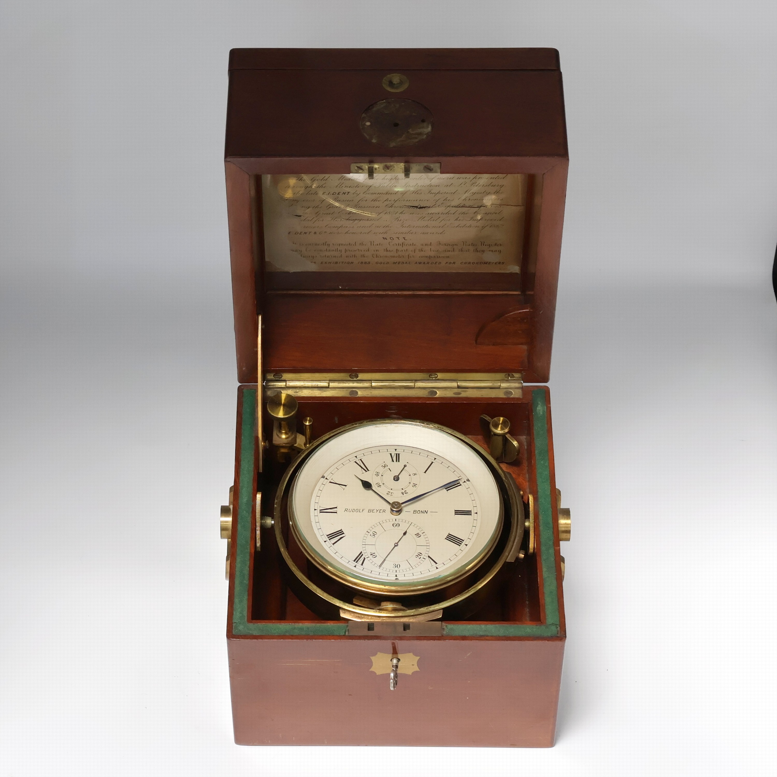 Image 27041686 - E. DENT & Co / Rudolf Bayer, Bonn ship´s chronometer with transport-box, England/ ...