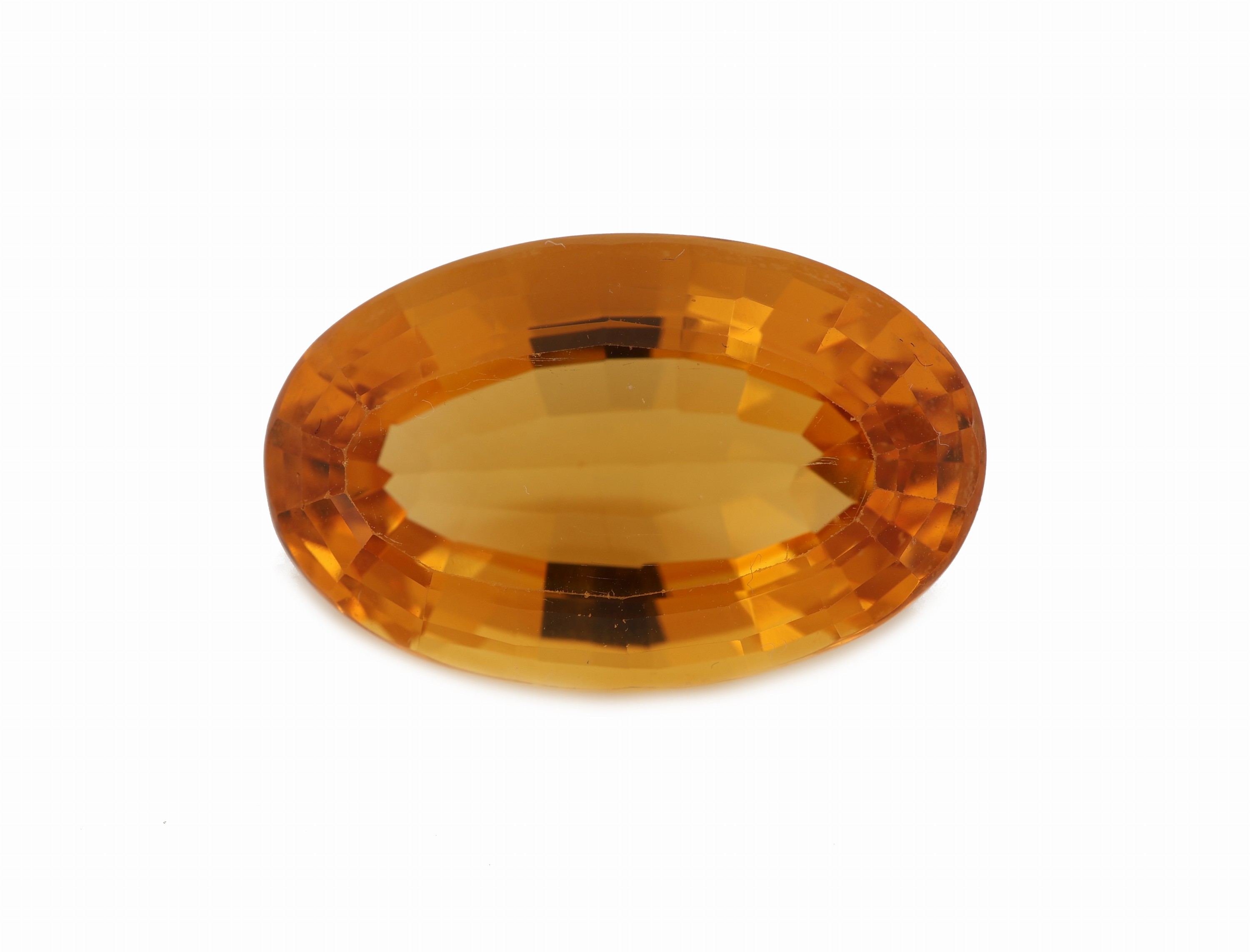 Loser Citrin, ca. 27.52 ct, ovaler Treppenschliff, schöne Farbe