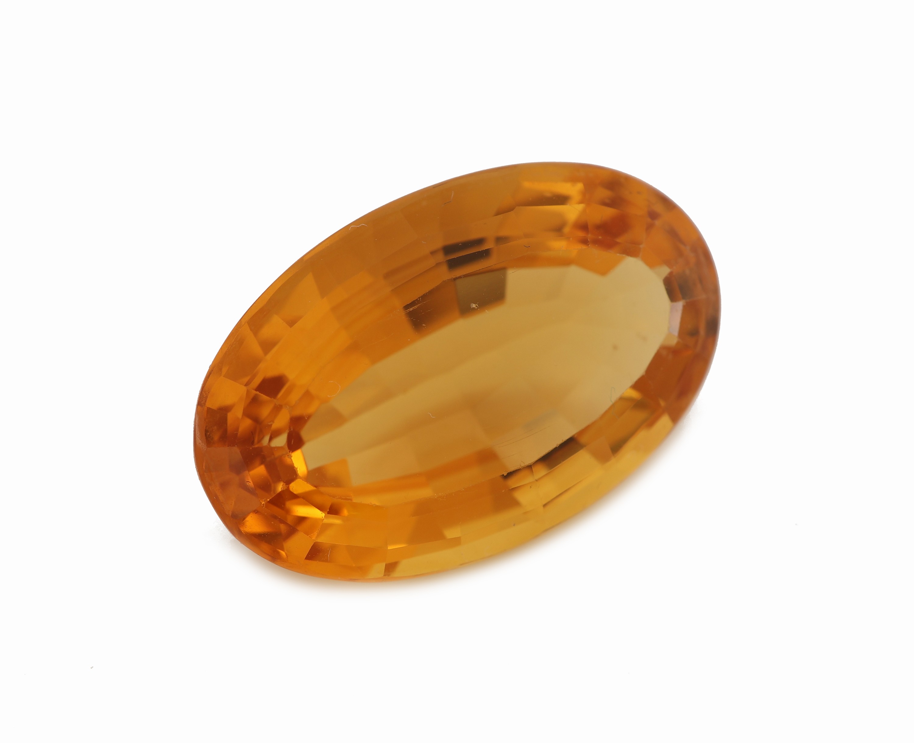 Detail a: Loser Citrin, ca. 27.52 ct, ovaler Treppenschliff, schöne Farbe