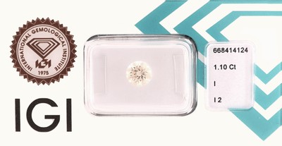 Image Loser Brillant 1.10 ct l.get.Weiß(I)/p2, eingeschweißt, IGI-Expertise