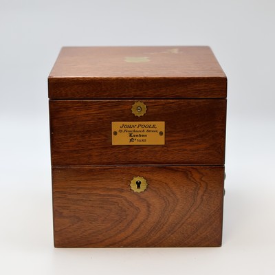 27041646a - JOHN POOLE Marinechronometer im späteren Holzkasten, England um 1880, 3-tlg. Holzkasten ...