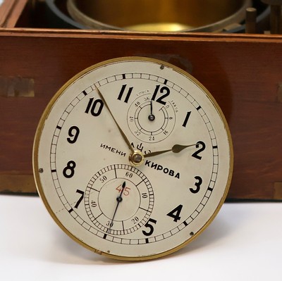 27041654d - 1. Moskauer Uhrenfabrik Marinechronometer Nummer 415 mit Lange-Rohwerk, UDSSR um 1953, ...