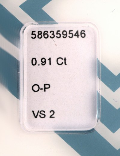 27041678a - Loser Diamant 0.91 ct Very light Brown (O-P)/vs2, modifizierter Kissenschliff, ...