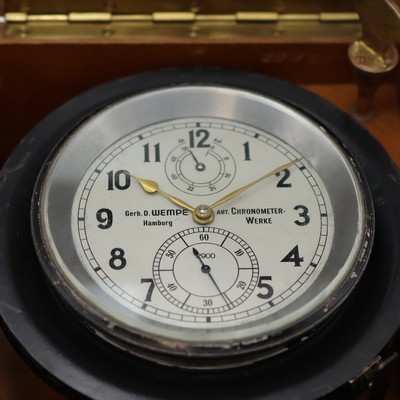 27041688a - WEMPE ship´s chronometer with lever escapement, Germany around 1942, two piece ...