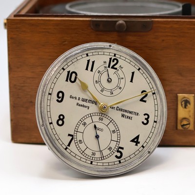 27041688e - WEMPE ship´s chronometer with lever escapement, Germany around 1942, two piece ...