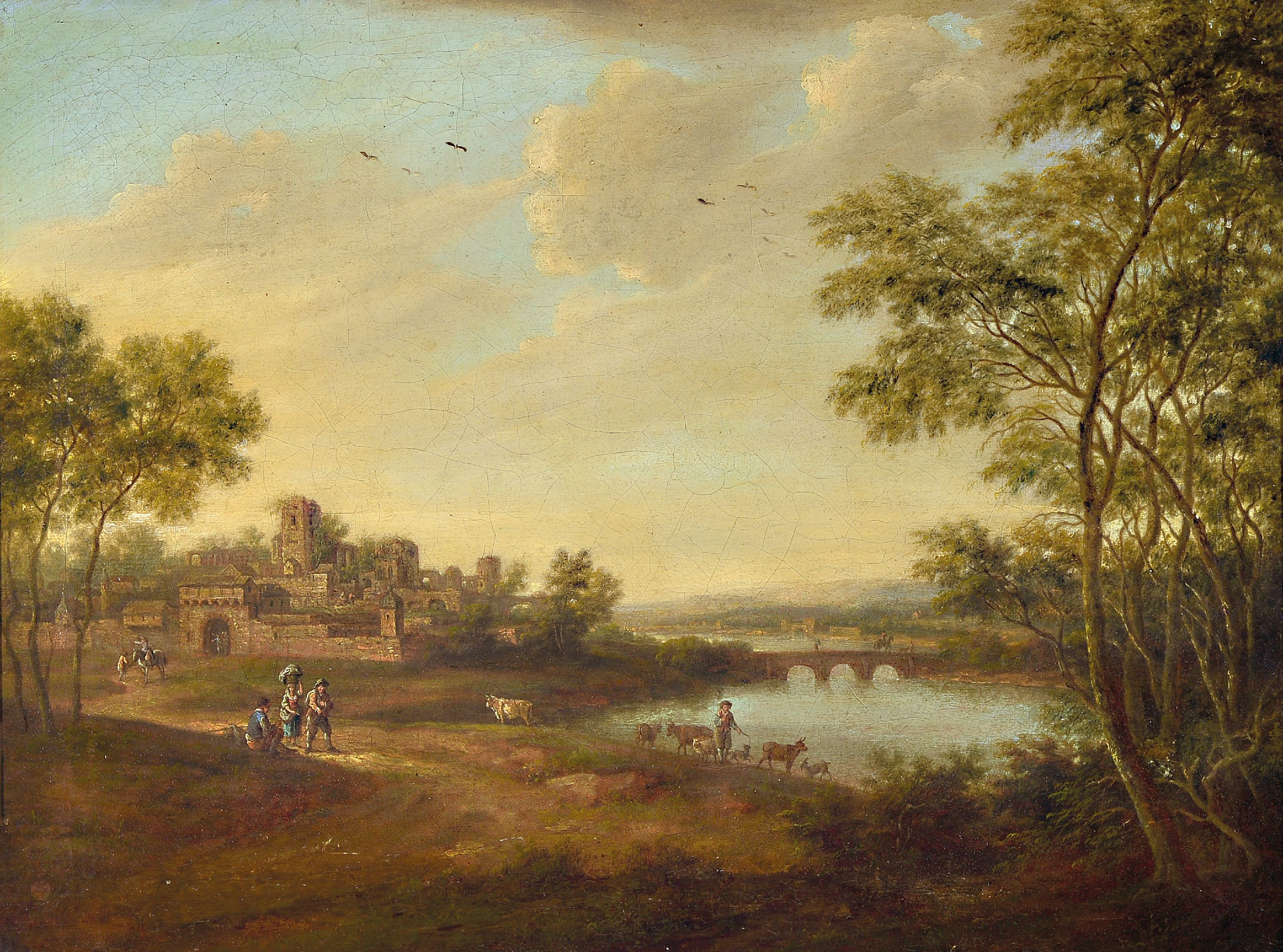 Image 27041738 - Unbekannter Landschafter der Mitte des 18.Jh., pastorale Landschaft in der Art des Franz ...