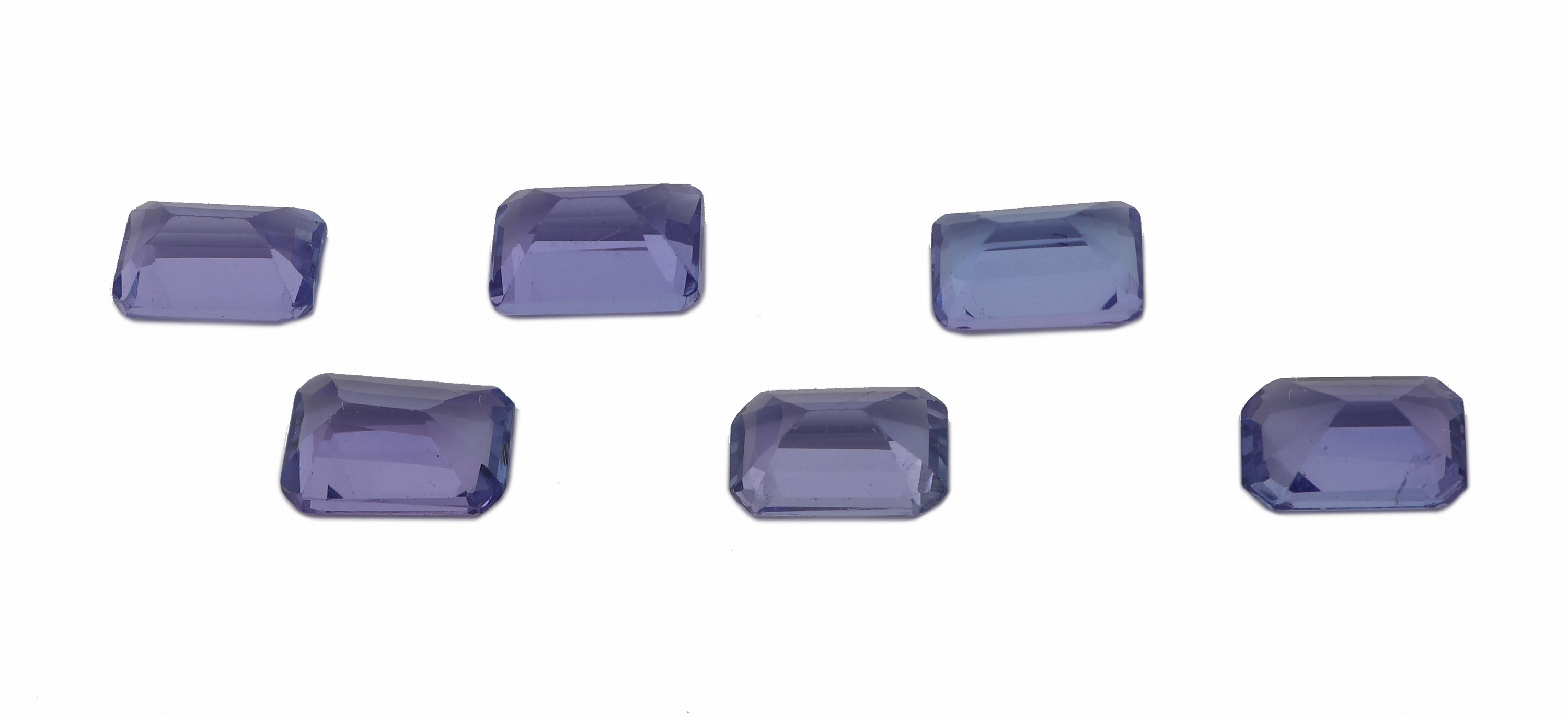 Detail a: Lot 6 lose Tansanite, zus. ca. 3.81 ct, Baguettes in versch. Größen und Farbnuancen