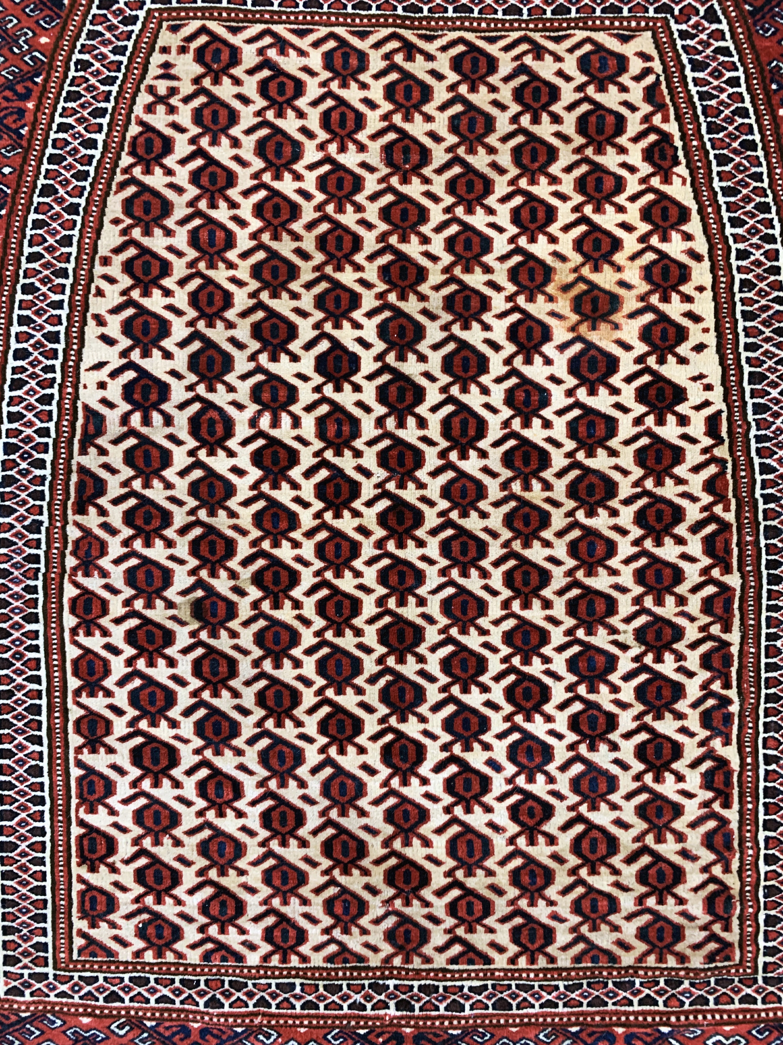 Detail c: Yomud"Salachak"antik, Turkmenistan, um 1900, Wolle auf Wolle, ca. 105 x 110 cm, EHZ: 2