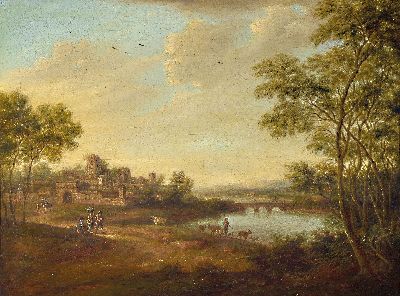 Image Unbekannter Landschafter der Mitte des 18.Jh., pastorale Landschaft in der Art des Franz ...