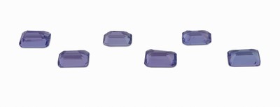 27041764a - Lot 6 lose Tansanite, zus. ca. 3.81 ct, Baguettes in versch. Größen und Farbnuancen ...