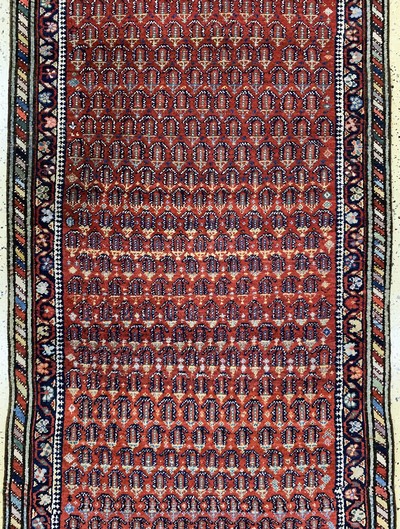 27041768c - Shahsawan antik, Persien, um 1900, Wolle auf Baumwolle, ca. 370 x 106 cm, EHZ: 2 ...