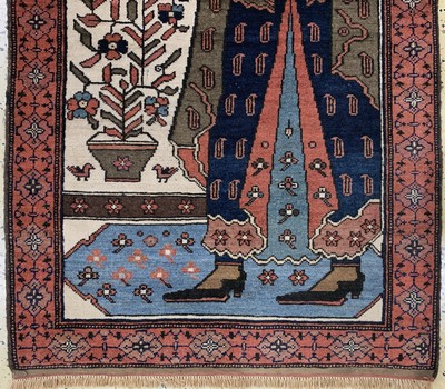 27041773b - Belutsch alt, Persien, Anfang 20.Jhd, Wolleauf Baumwolle, ca. 155 x 83 cm, EHZ: 2 ...