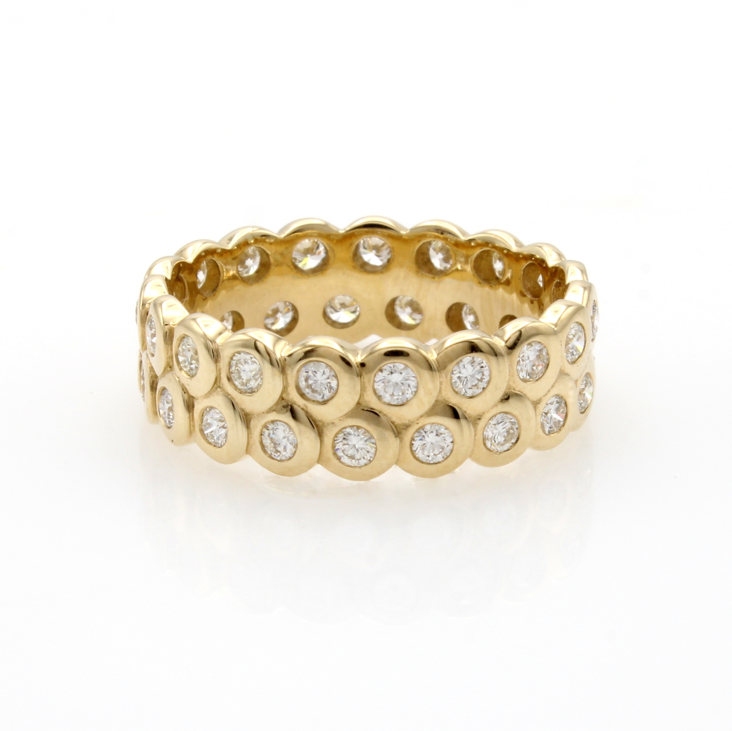 Image 27041811 - Ring mit Brillanten, GG 585/000, 2-rhg. Optik, 38 Brill. in Zargenfassungen zus. ca. ...