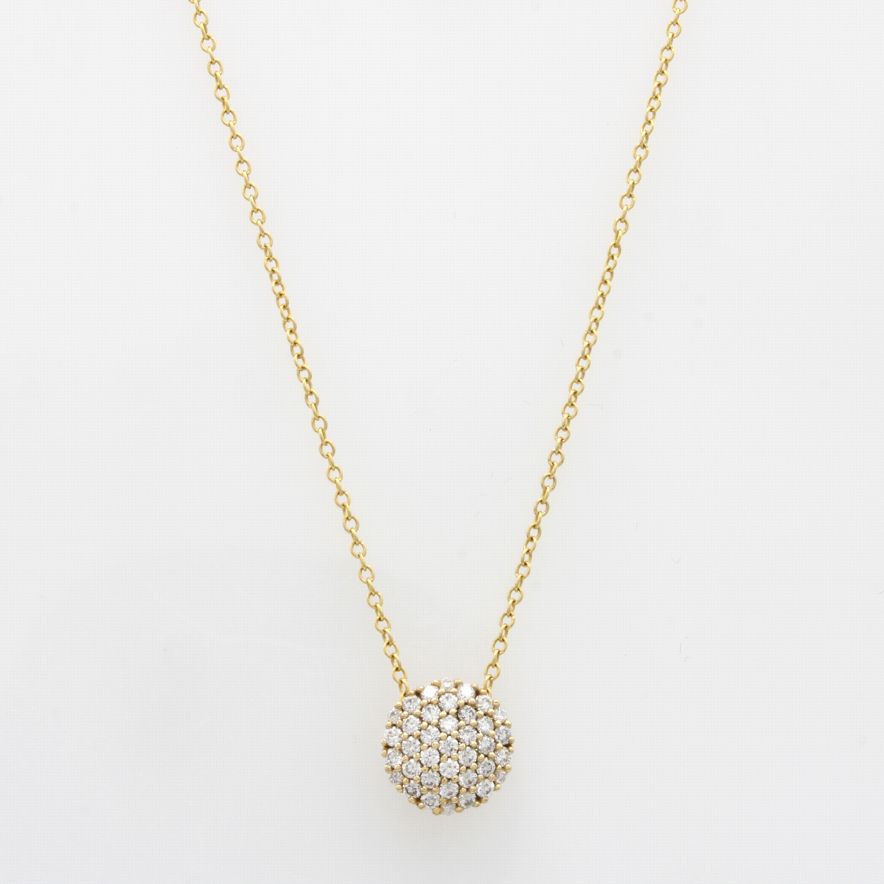 Image 27041848 - Anhänger mit Brillanten an Kette, GG 585/000, runder Anh. bes. m. 37 Brill. zus. ca. ...