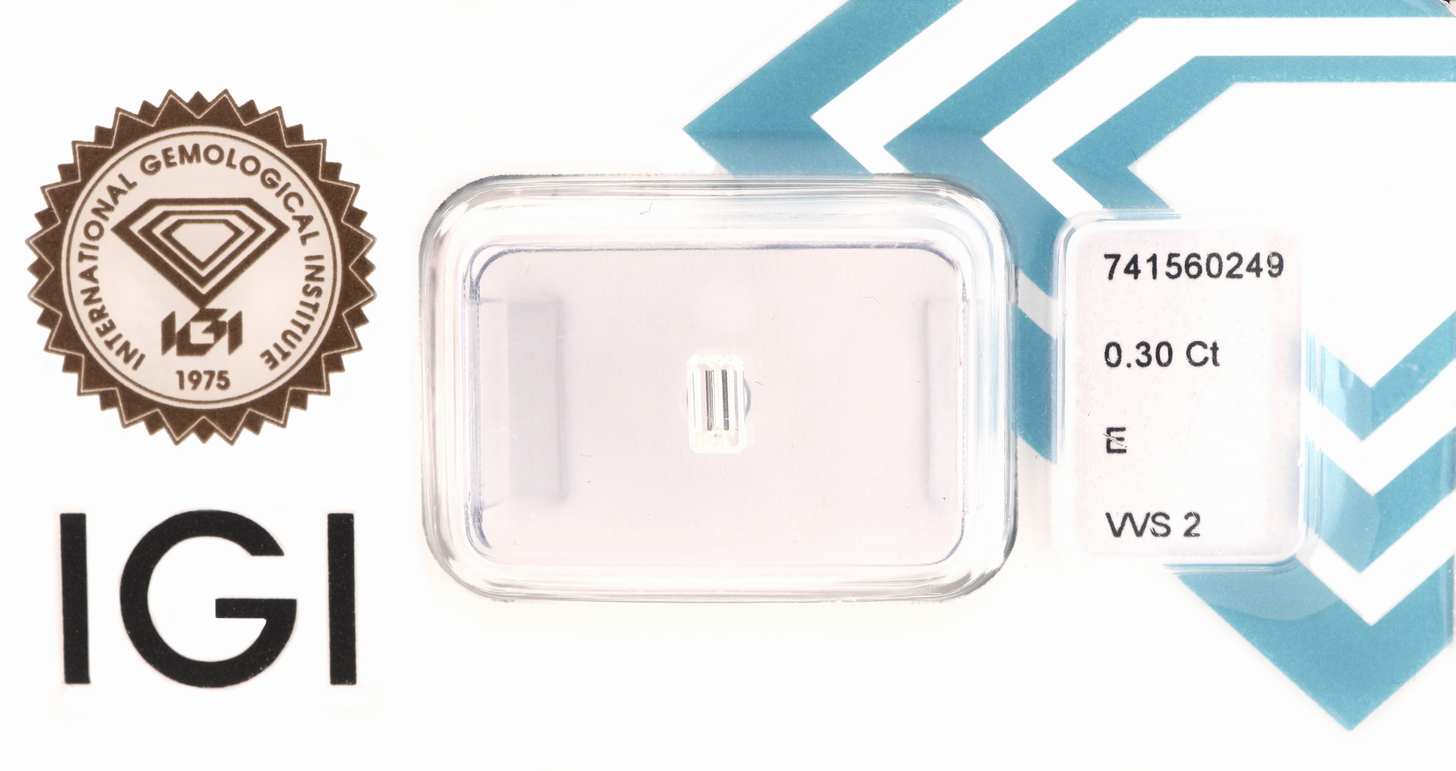 Image 27041875 - Loser Diamant, 0.30 ct hochfeines Weiß (E)/vvs2, Emerald Cut, eingeschweißt, mit ...