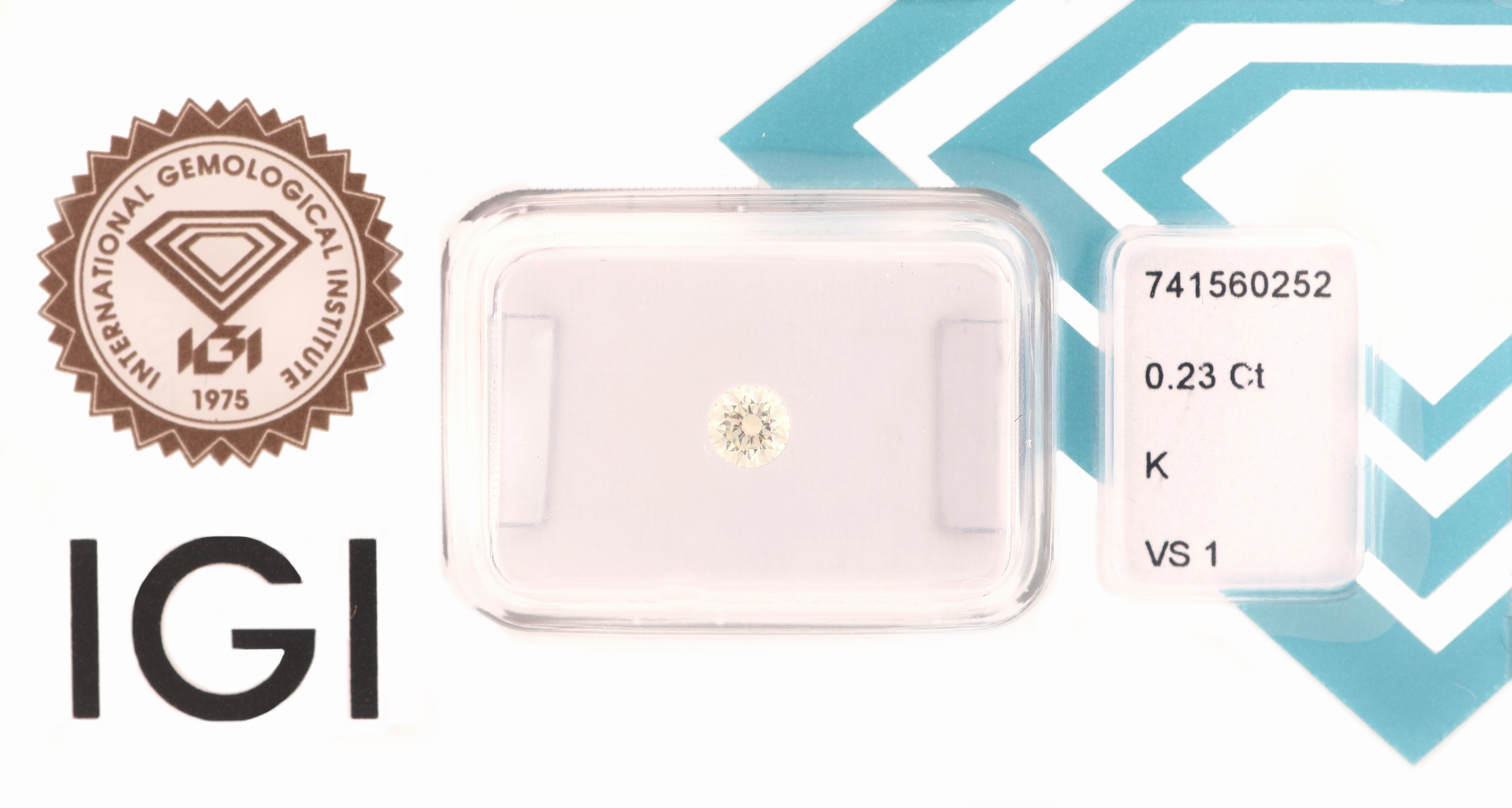 Image 27041877 - Loser Brillant, 0.23 ct get. Weiß(K)/vs1, eingeschweißt, mit IGI-Expertise ...