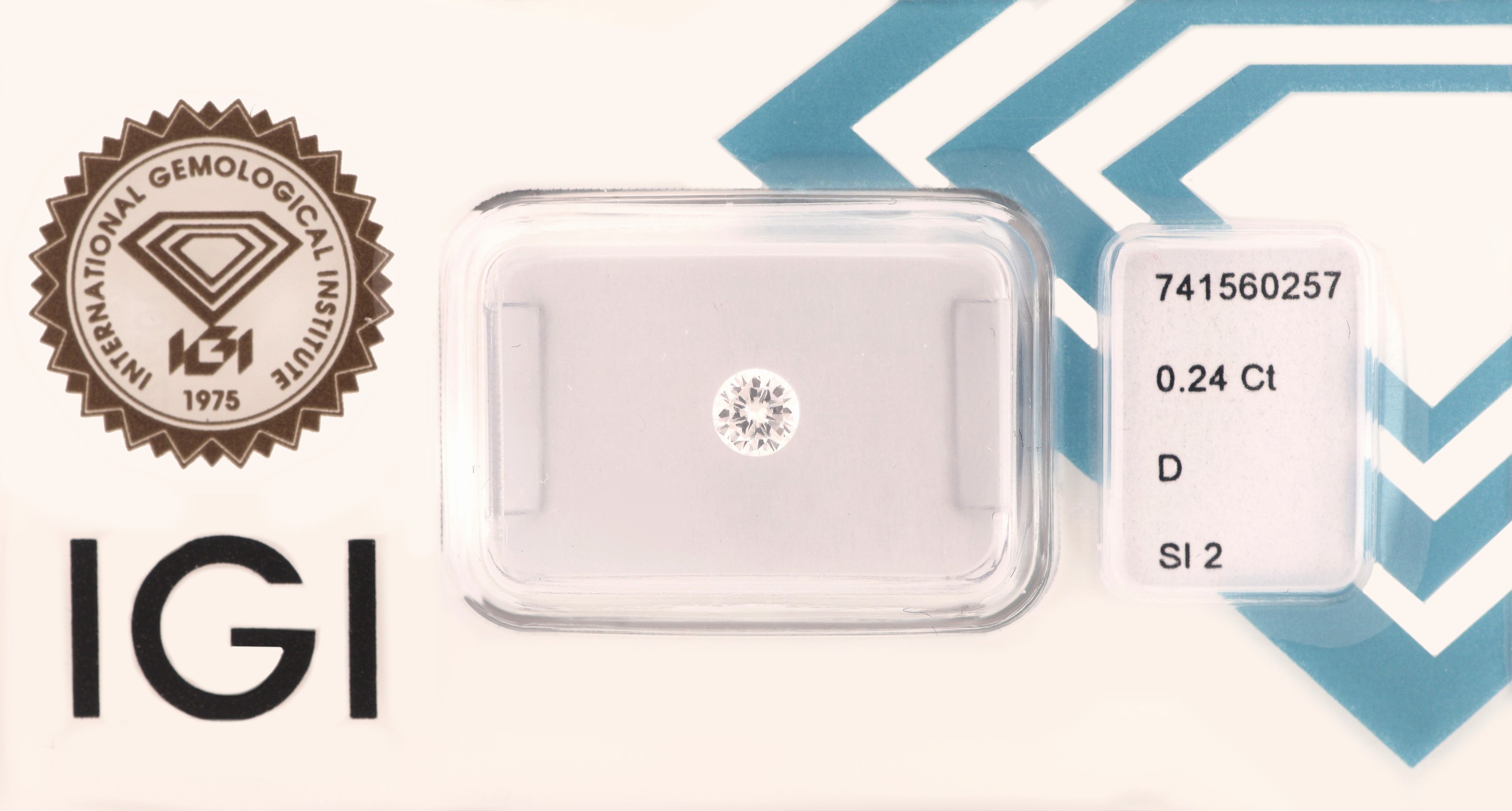 Image 27041882 - Loser Brillant, 0.24 ct hochfeines Weiß (D)/si2, eingeschweißt, mit IGI-Expertise ...