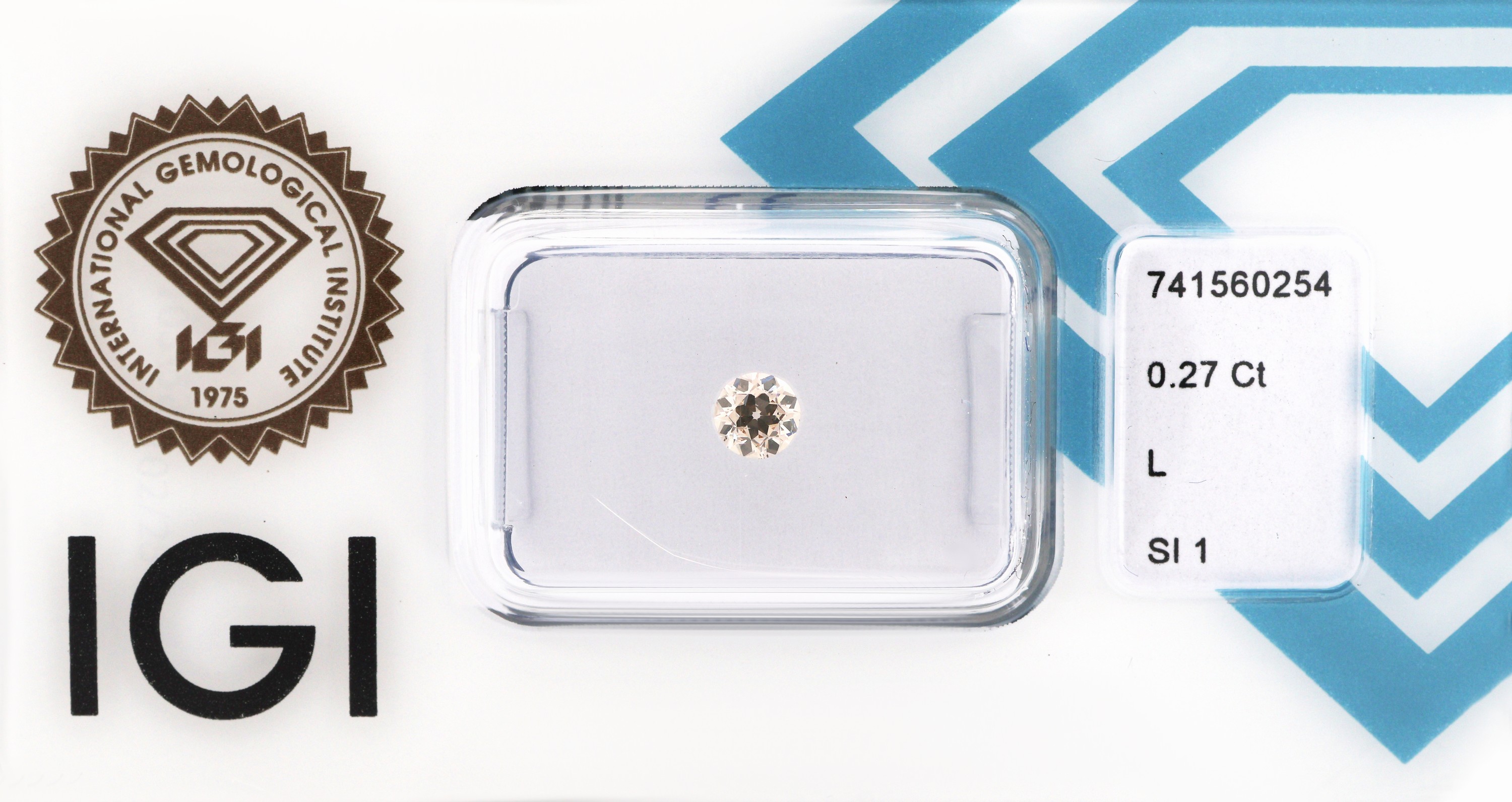 Image 27041883 - Loser Altschliff-Diamant, 0.27 ct get. Weiß(L)/si1, eingeschweißt, mit IGI-Expertise ...