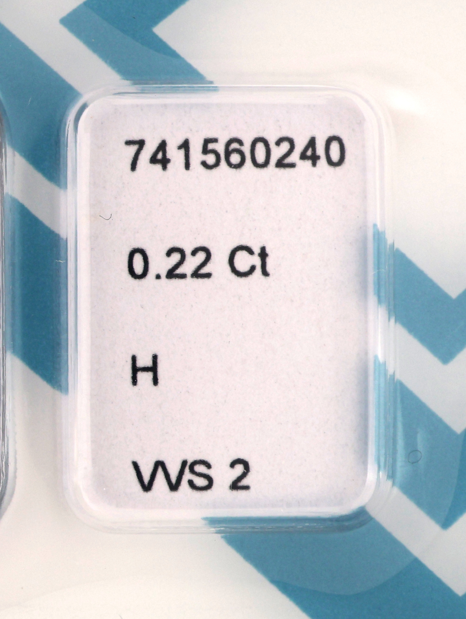 Detail a: Loser Brillant, 0.22 ct Weiß(H)/vvs2, eingeschweißt, mit IGI-Expertise