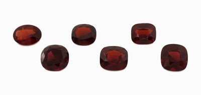 Image Lot 6 lose Rhodolithe, zus. ca. 22.81 ct, versch. Schliffformen und Größen ...