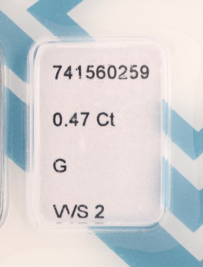 27041873a - Loser Diamant, 0.47 ct feines Weiß(G)/vvs2, Emerald Cut, eingeschweißt, mit ...