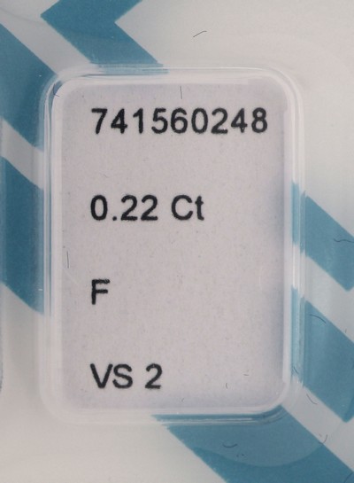 27041885a - Loser Brillant, 0.22 ct feines Weiß (F)/vs2, eingeschweißt, mit IGI-Expertise ...