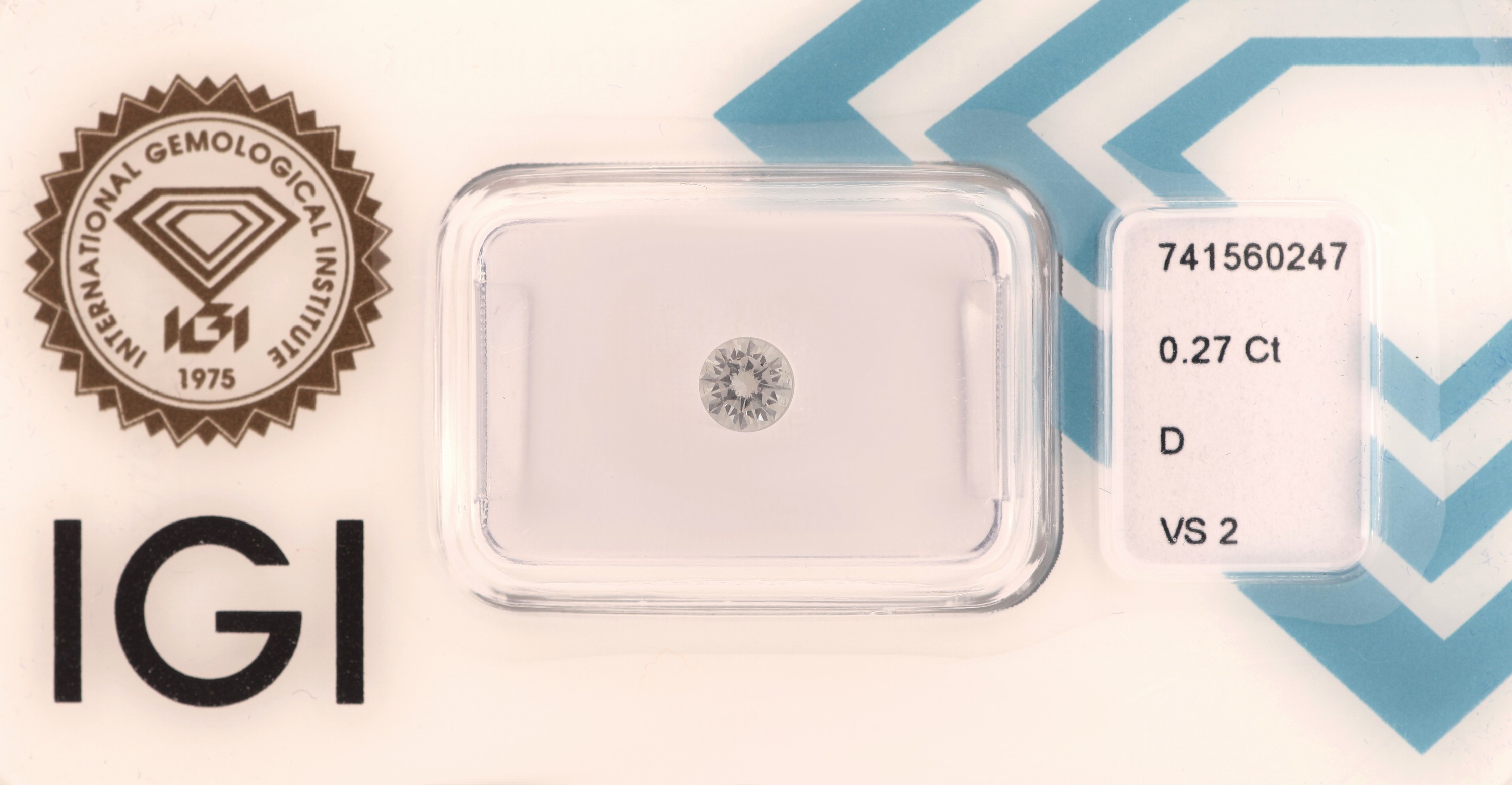 Image 27041944 - Loser Brillant, 0.27 ct hochfeines Weiß (D)/vs2, eingeschweißt, mit IGI-Expertise ...