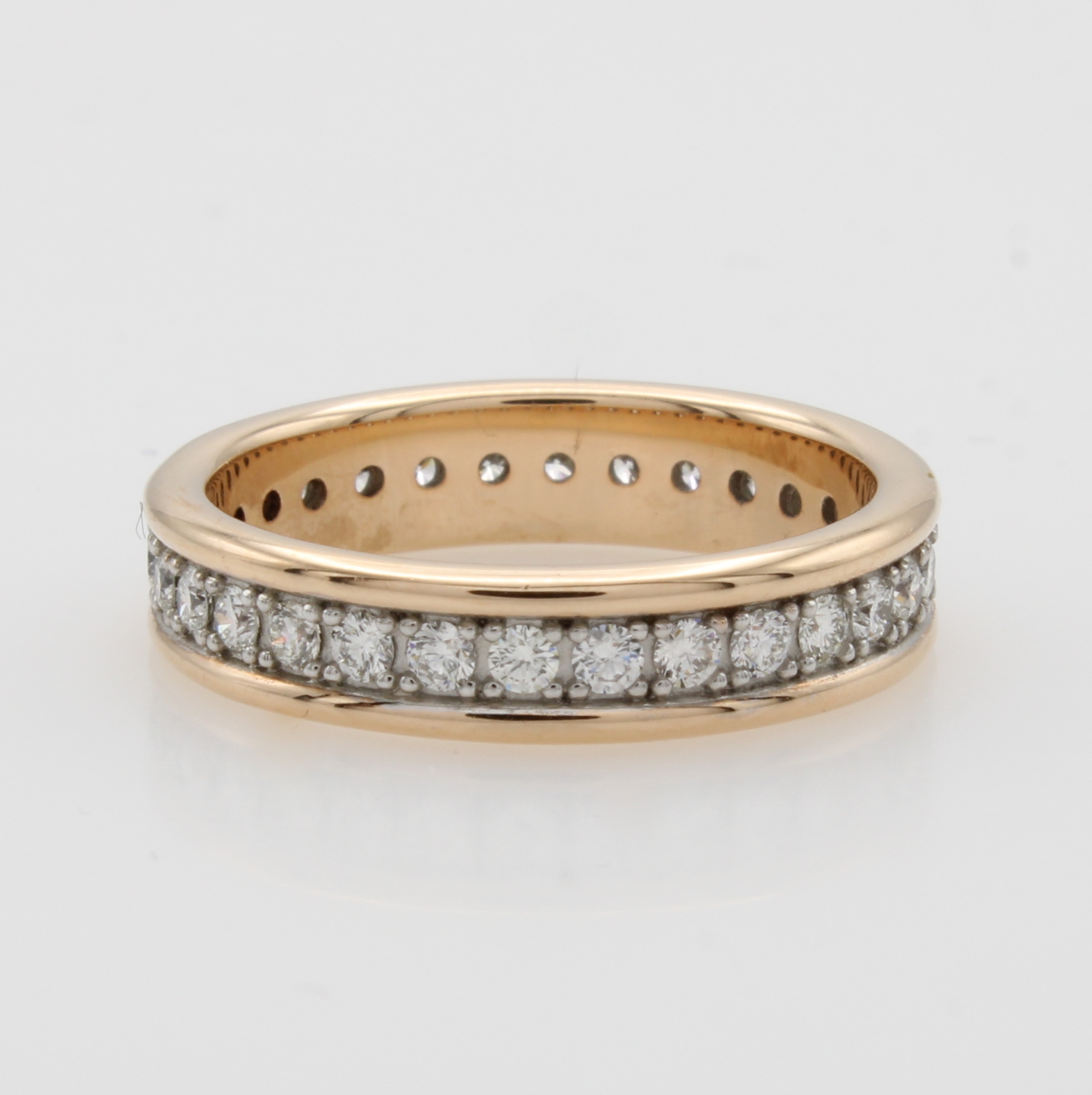 Image 27041997 - Memoryring mit Brillanten, RG 585/000, z.T. rhod., Schiene rundum bes. m. Brill. zus. ...