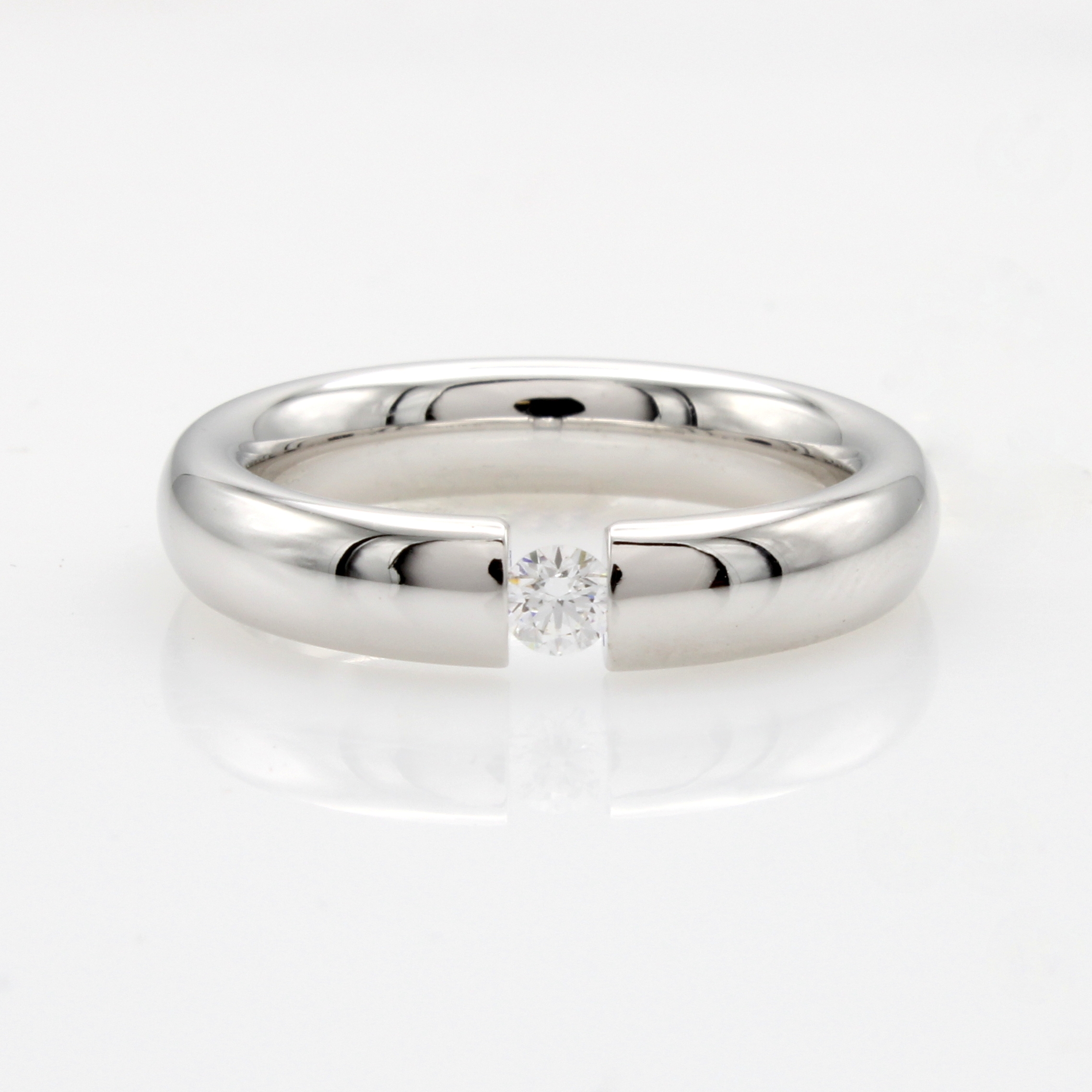 Image 27042068 - Spannring mit Brillant, WG 750/000, Brill. ca. 0.10 ct feines Weiß/si, RW ca. 52 ...