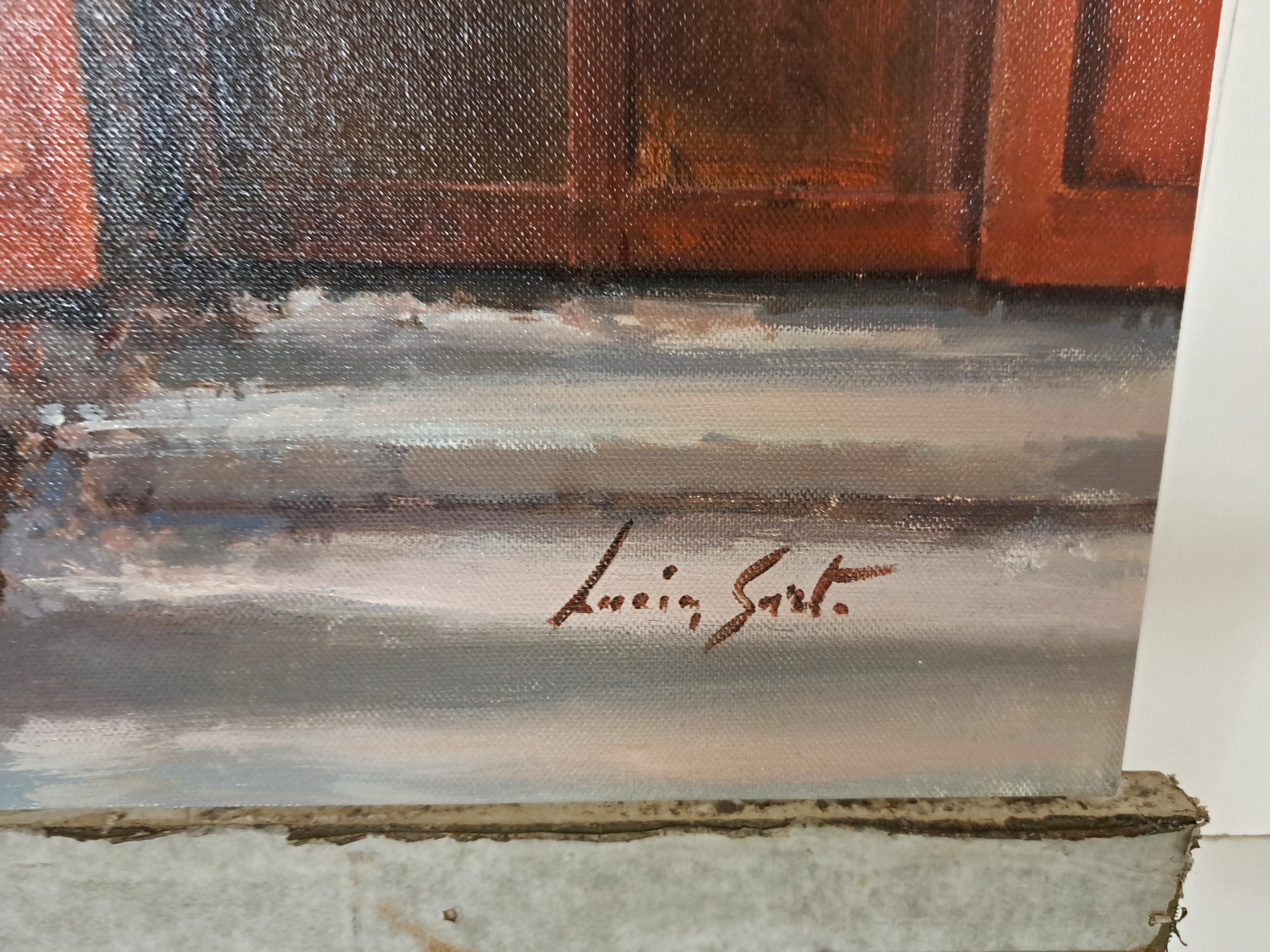 Detail a: Lucia Sarto, geb. 1950 Porporetto, Blumen vor dem Haus, Öl/Lwd, rechts unten sign., ca. 50x70cm