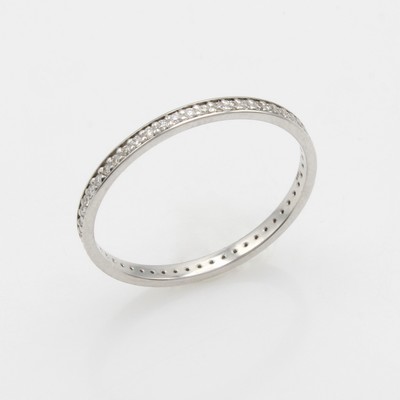 27042055a - Memoryring mit Brillanten, WG 585/000, 53 Brill. zus. ca. 0.20 ct Weiß/si, RW ca. 56 ...