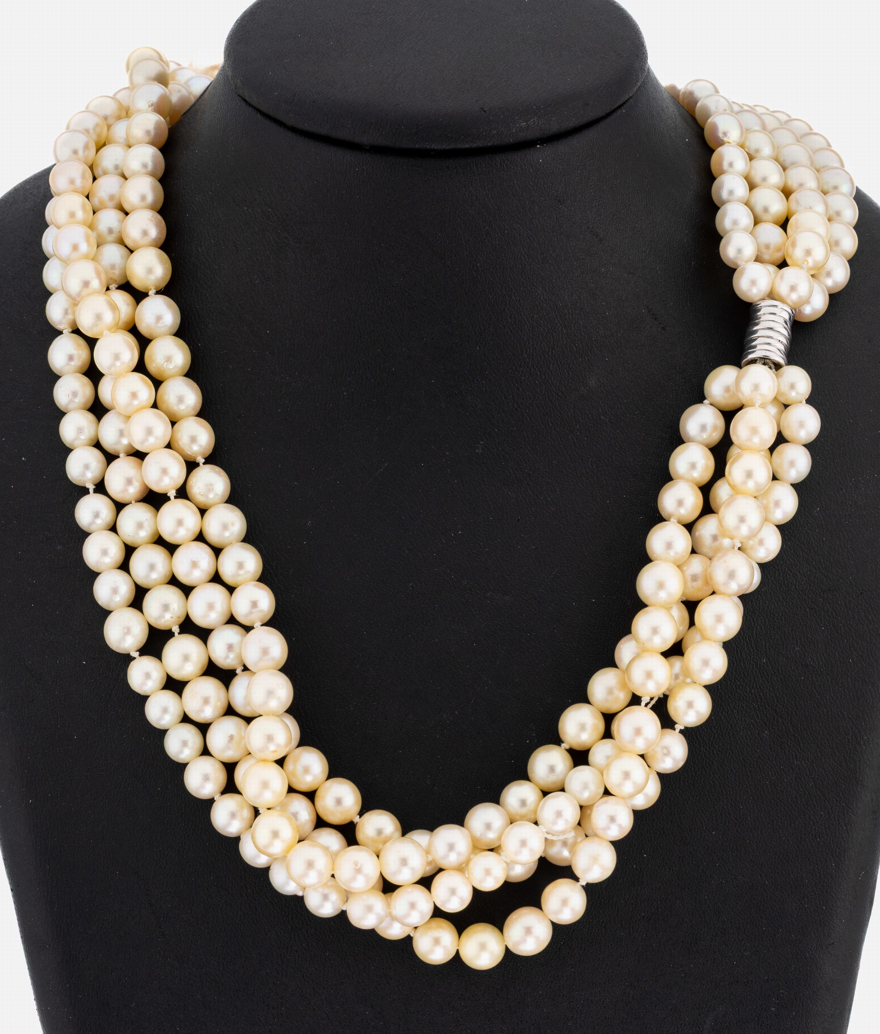 Image 27042107 - Zuchtperl-Collier, 4-rhg. Akoyazuchtperlen,D. ca. 7.5-7.8 mm, L. ca. 52 cm, ...