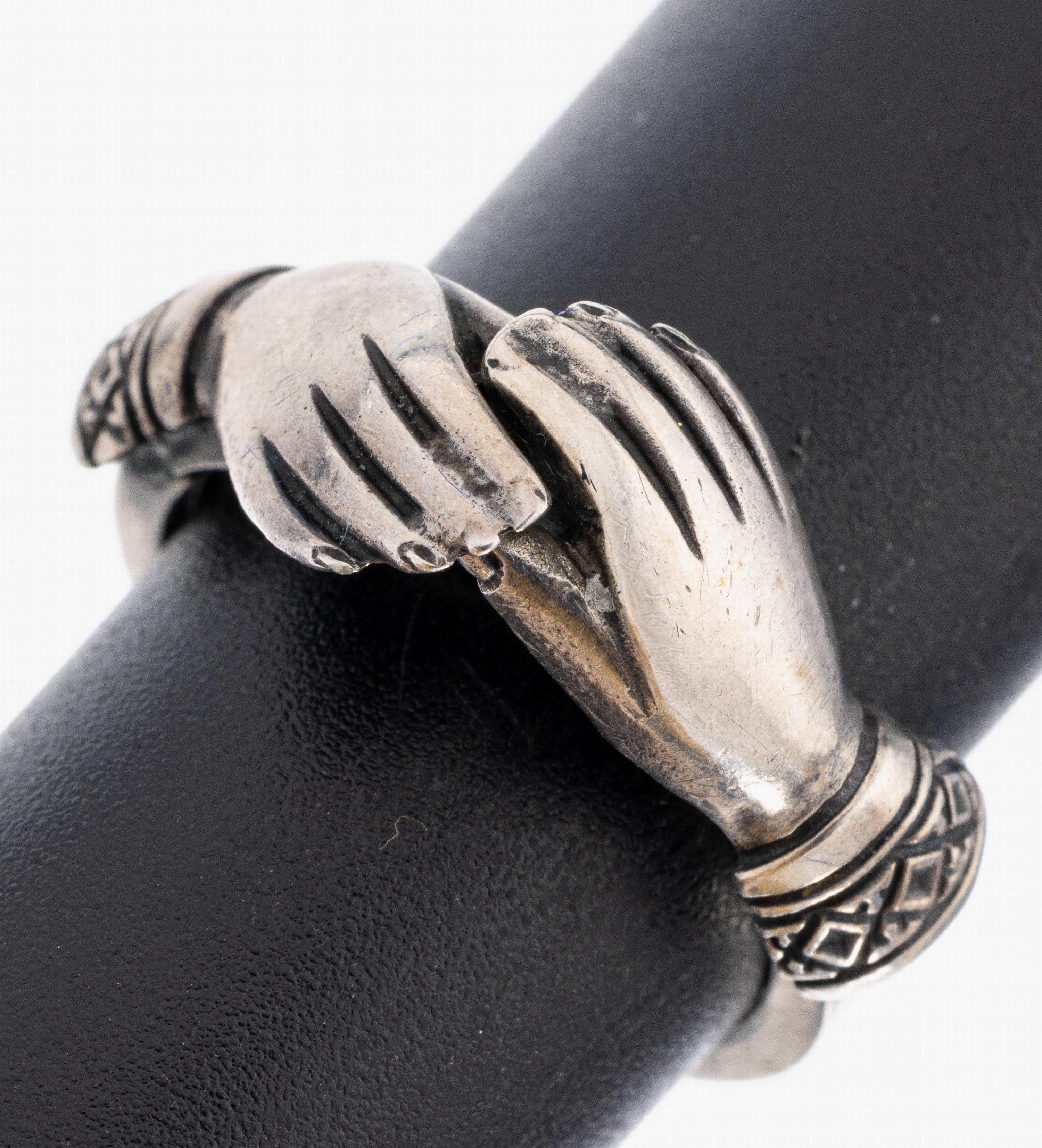 Image 27042123 - Biedermeier Ring, um 1840, Silber gepr., 3 einzelne Ringe, Treuhandsymbolik mit Herz, ...