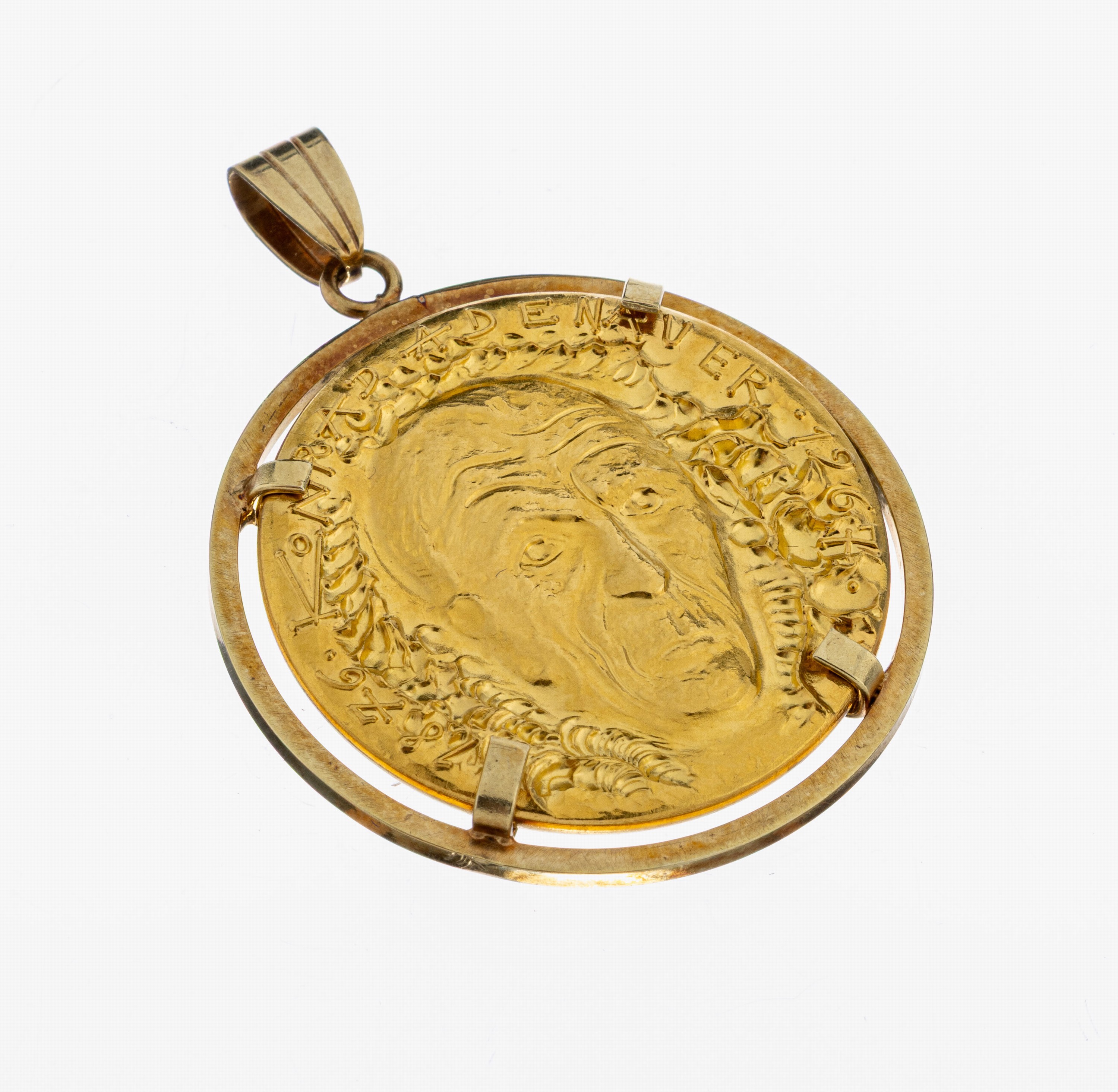 Image 27042141 - 14 kt Gold Medaillen-Anhänger, GG 585/000, lose gefasste Medaille, GG 900/000, Entwurf ...