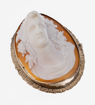 Image 8 kt Gold Kamee-Brosche, um 1900, GG 333/000 gepr., außergewöhnlich hoch ...