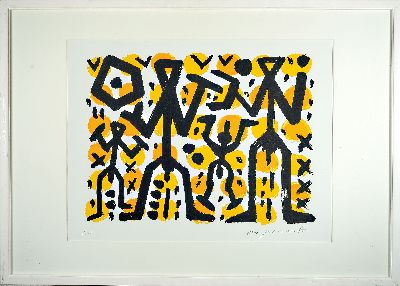 27042128k - A.R. Penck, 1939-2017, Ohne Titel, Farbserigraphie, handsigniert, bez.: e.a., ca. ...