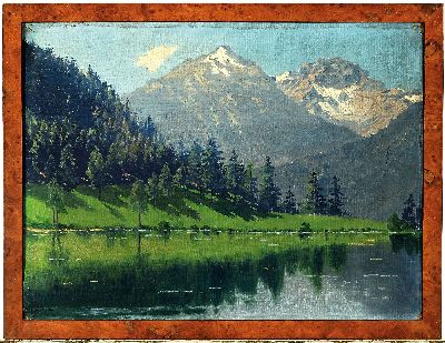 27042130k - Otto Werner von Kameke, 1826 Stolp-1899 Berlin, Voralpenlandschaft, Blick wohl über den ...