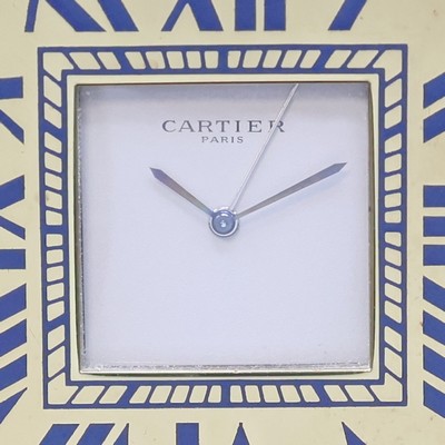 27042140a - CARTIER kleiner Tischwecker, Schweiz verk. lt. beil. Garantie 05/1986, quarz, verg., ...