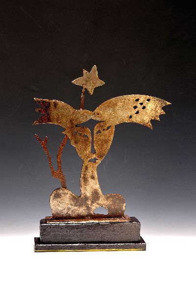 27042144k - Gottfried Bräunling, born 1947 Radebeul, star child, cut steel, patinated, from 2022, ...