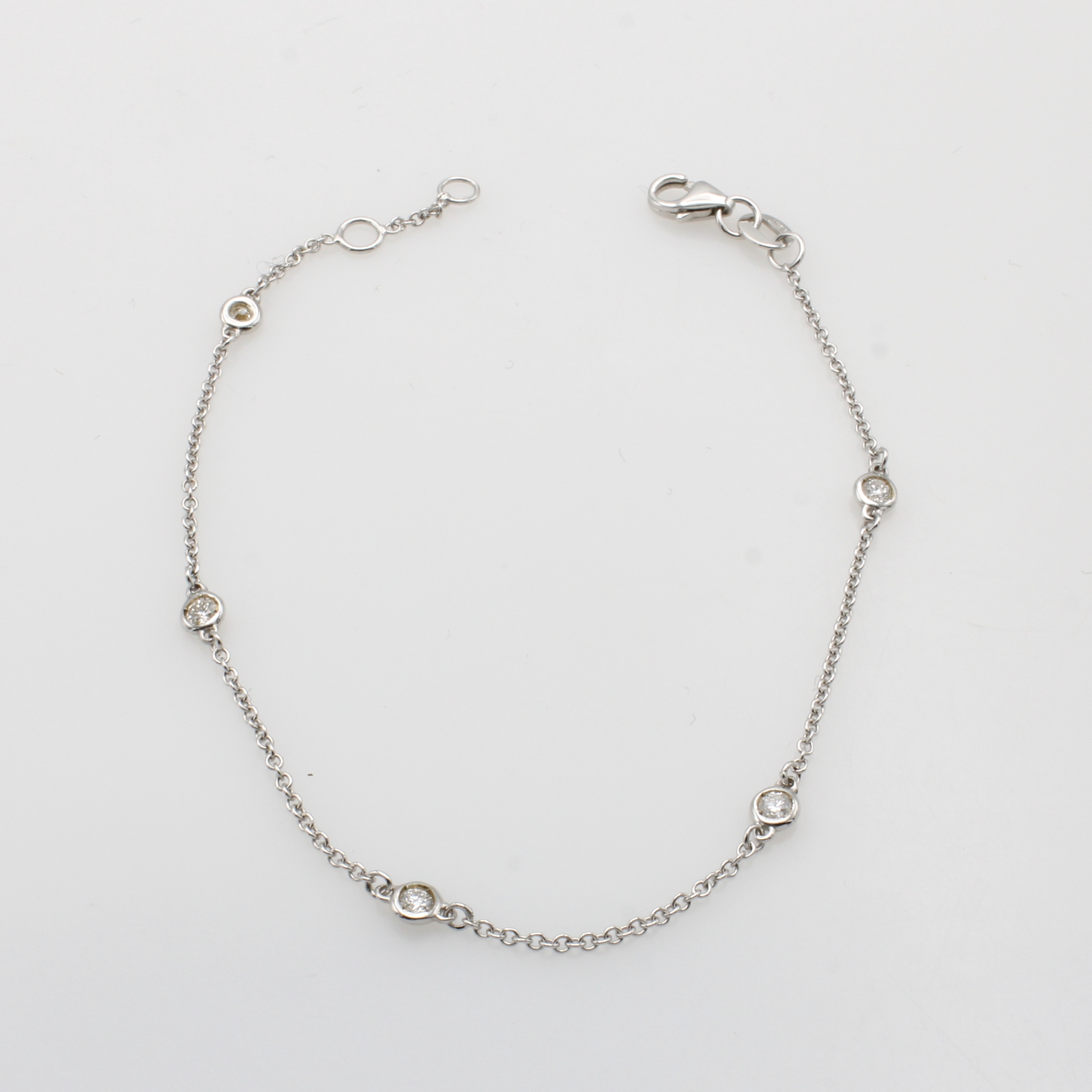 Image 27042228 - Armband mit Brillanten, WG 585/000, 5 Brill.zus. ca. 0.20 ct Weiß/si, in L. ca. 17 u. ...