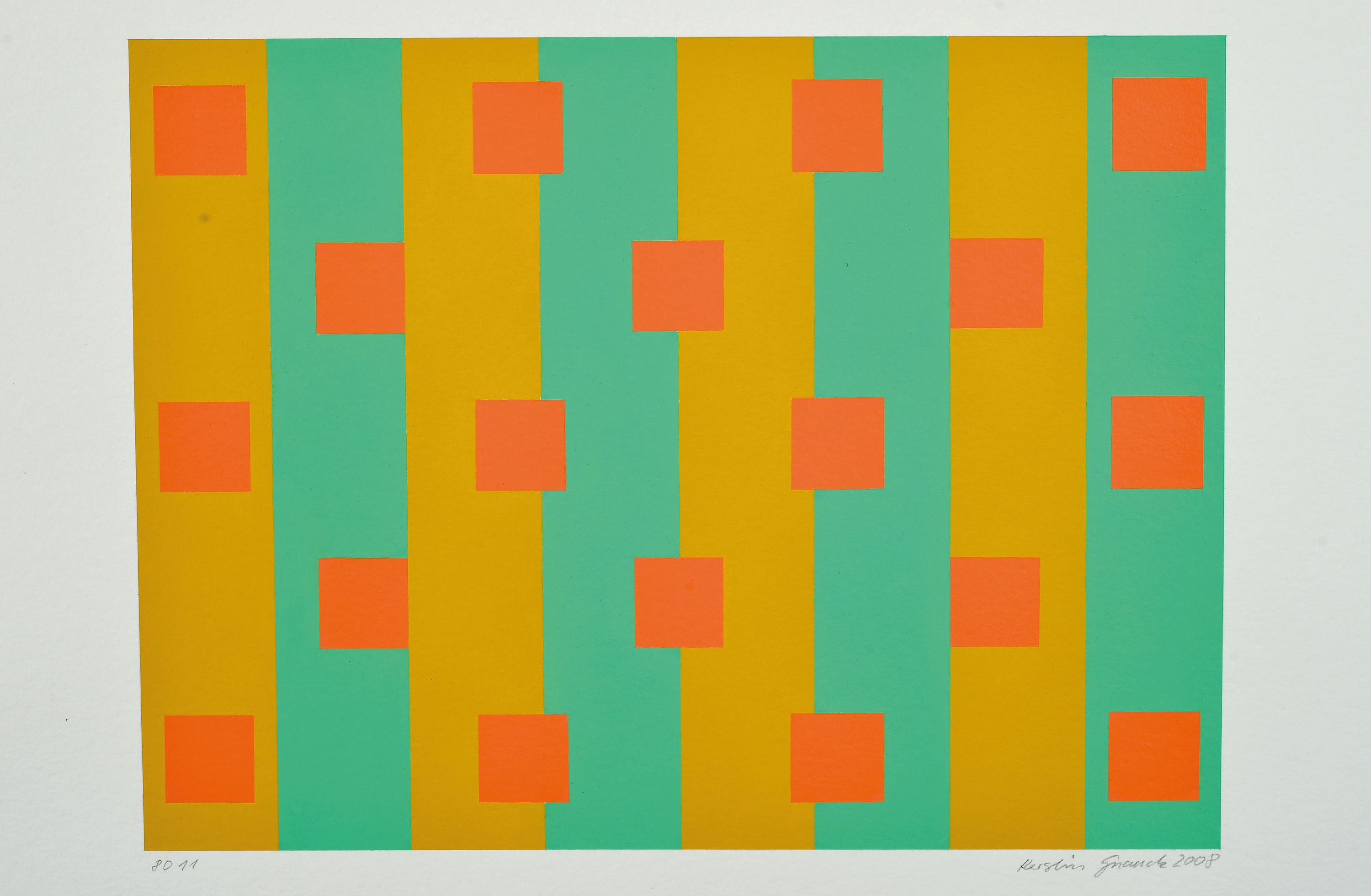 Image 27042281 - Kerstin Gnauck, geb. 1963, ´8011´, Acryl auf Papier, ca. 16x24cm, sign. und dat. 2008